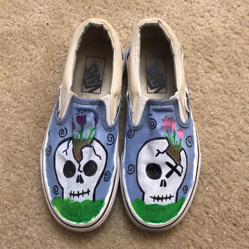 Hand painted Vans : Size 6